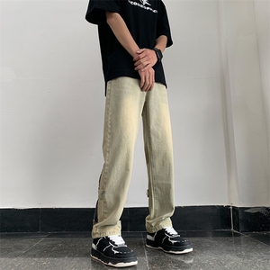 裤子男牛仔裤男宽松阔腿美式街头高街vibe潮牌休闲长裤N08832-P45图片