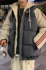 冬季新款韩版假两件宽松大码加厚棉衣外套XZ102B-1-M6636P125，男装棉衣，星座102B-1