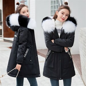 2021冬季新款气质保暖大毛领派克服派克服图片