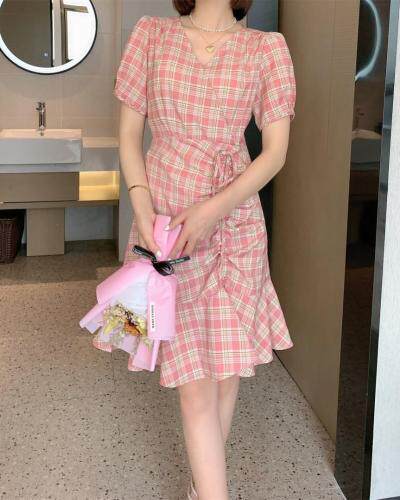 格子连衣裙，女装连衣裙，有声有色