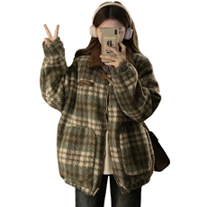 潮牌复古格纹撞色拼接翻领女秋冬新款宽松休闲百搭棉服C540-110，男装棉衣，星座911-2(原星座613-2）