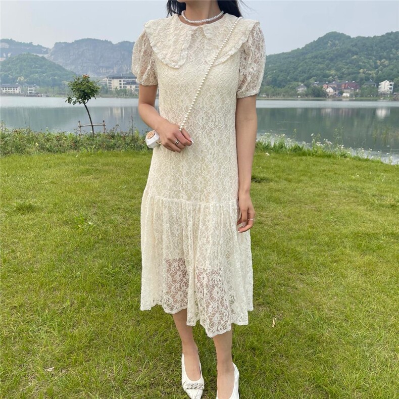 现货夏季新款蕾丝连衣裙，女装连衣裙，YI MAN