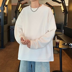 长袖t恤男2024春秋季情侣上衣男港风青少年纯色打底衫T395/P38，男装T恤，星座506