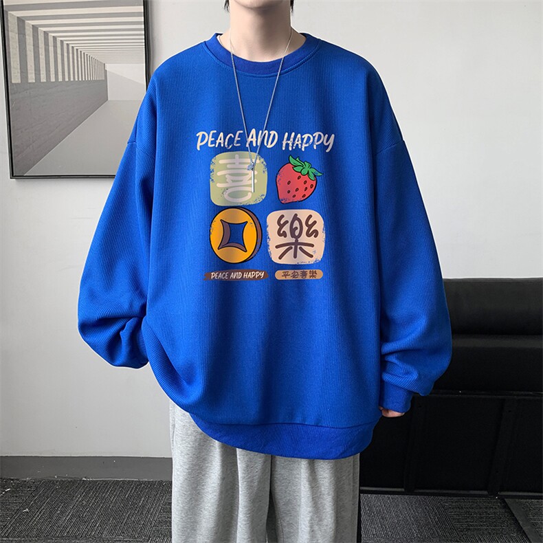 华夫格卫衣圆领卫衣男大码长袖t恤男外套HW76322-P30,男装卫衣,电商A040