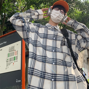 特P35 无差价新款秋季时尚潮流格子长袖衬衫-HS2298 港风图片
