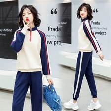 休闲运动套装2021春季时尚气质百搭简约两件套，女装运动套装，一安秀