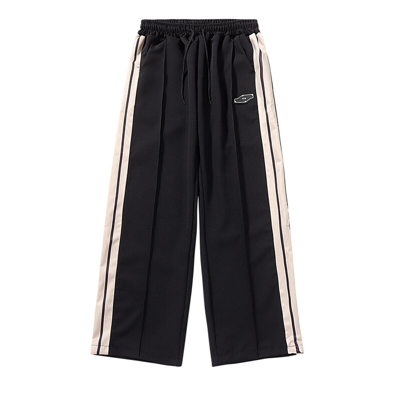 条纹运动裤男宽松高街直筒百搭阔腿裤bf潮牌痞帅休闲裤子ZK55-P32，女装休闲裤，星座1008-2