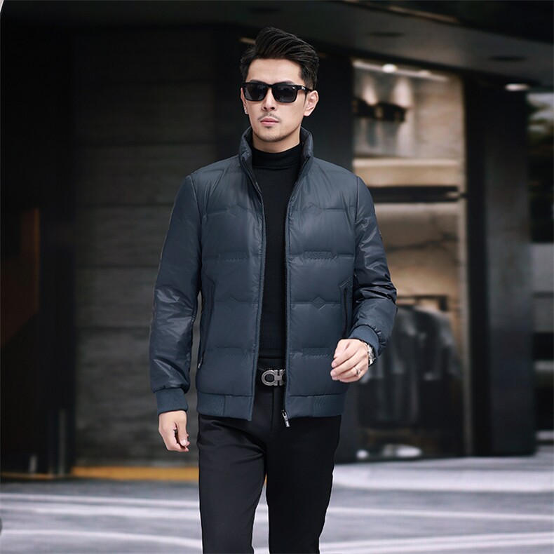 主推款秋冬季男士白鸭绒羽绒服加绒保暖商务品质外套休闲简约秋装图片