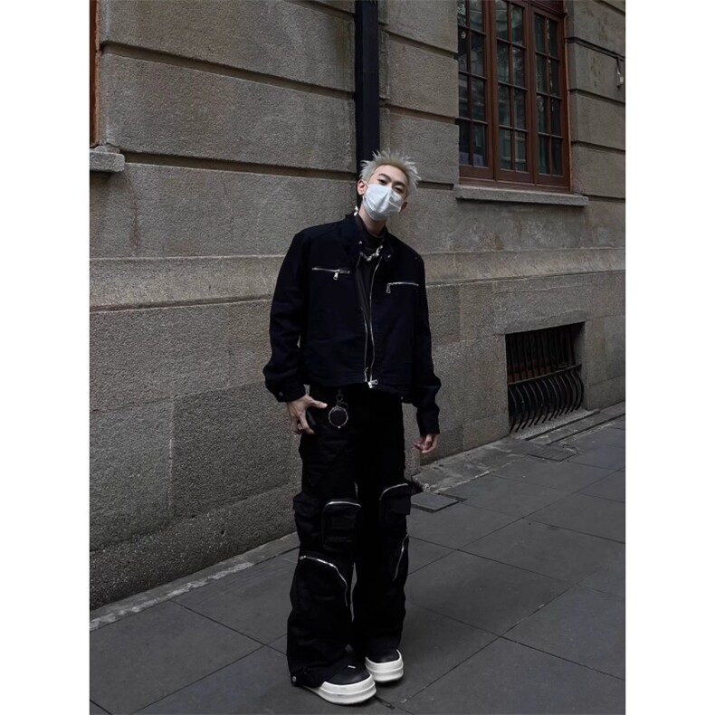 复古做旧水洗牛仔外套男女工装短款小众金属设计夹克LF45088-P70,男装工装外套,星座1008