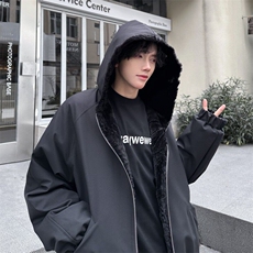 xz514-817-P115新款上架【座山雕】加绒连帽加厚棉服杏色，男装棉衣，星座514