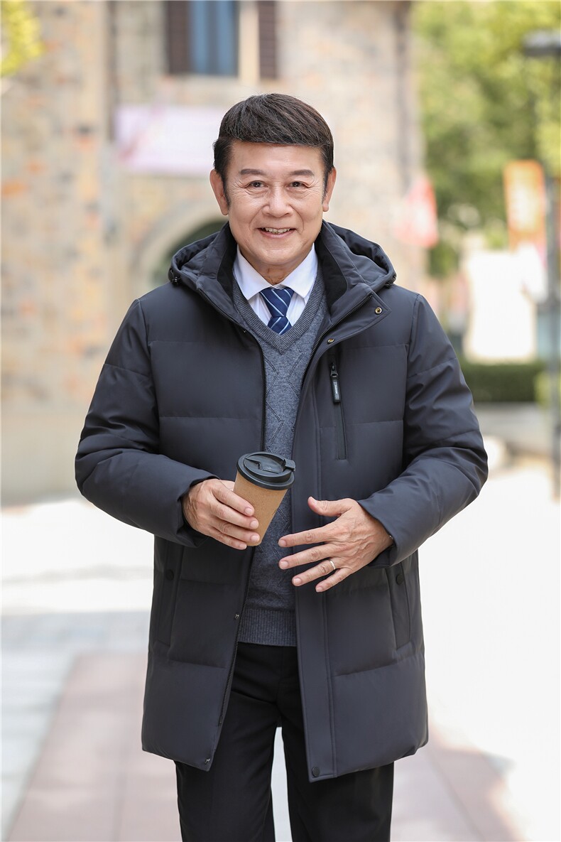 主推大货可拆卸帽中老年羽绒服外套男加厚爸爸装白鸭绒羽绒服大衣,男装羽绒服,钱塘723