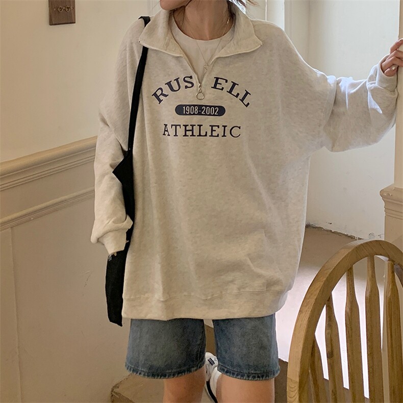 320克加绒大码宽松立领拉链卫衣女长袖oversize外套女E634-P45,女装短外套,星座911-2(原星座613-2）