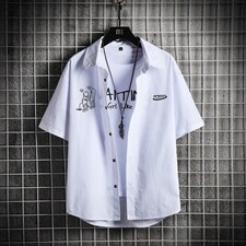 【】A003-HC2021-P40夏装新款个性港风短袖衬衫网格挂拍，男装衬衫，电商A003