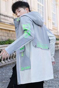 夹克外套男韩版潮流上衣服男秋装新款风衣男士中长款JK178-P65图片