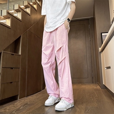 休闲裤男韩版潮流百搭裤子夏季薄款坠感阔腿拖地长裤K02848-P35，男装休闲裤，星座308B-2