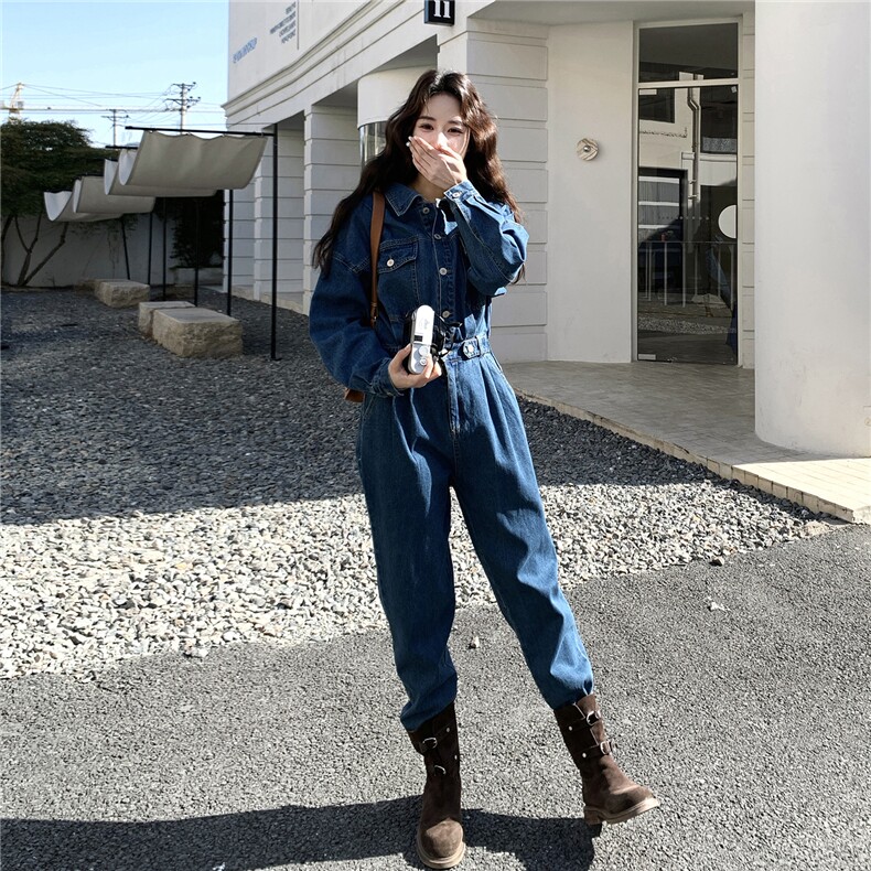 2026新款春装现货数据好牛仔连体裤2D009-6881P135控178,女装连体裤,2D009
