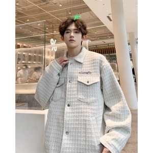 小香风外套男秋冬棉服宽松痞帅夹克加厚高级感上衣青年潮 JW9204图片