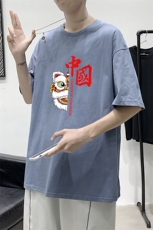 T2206P25港风室内男士t恤短袖ins潮牌潮流夏季薄款上衣服港风宽松，男装T恤，星座510A-1
