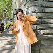 现货2021年春季新款宽松显瘦西装166-XZ02，女装西装，茜茜公主