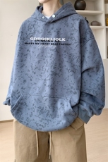 已注册/华棉春秋内景潮流扎染宽松连帽卫衣男WY00720/P45加绒P50，男装卫衣，电商B316