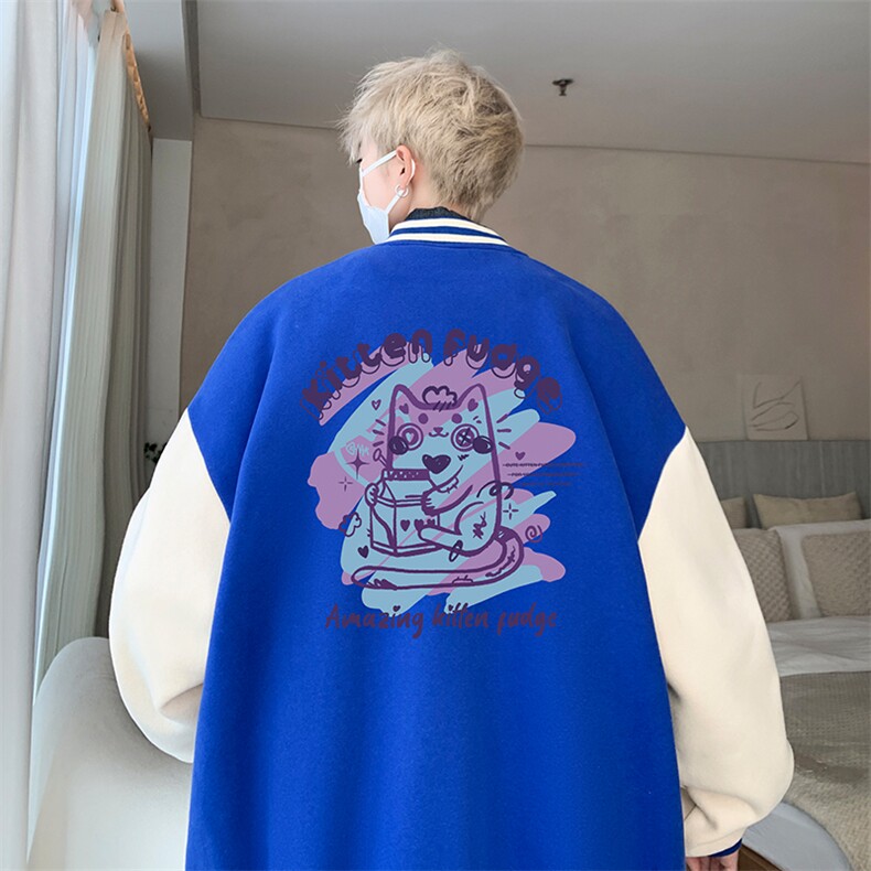 摇粒绒棒球服男大码开衫卫衣男夹克BF86317-P65,男装夹克,电商A040