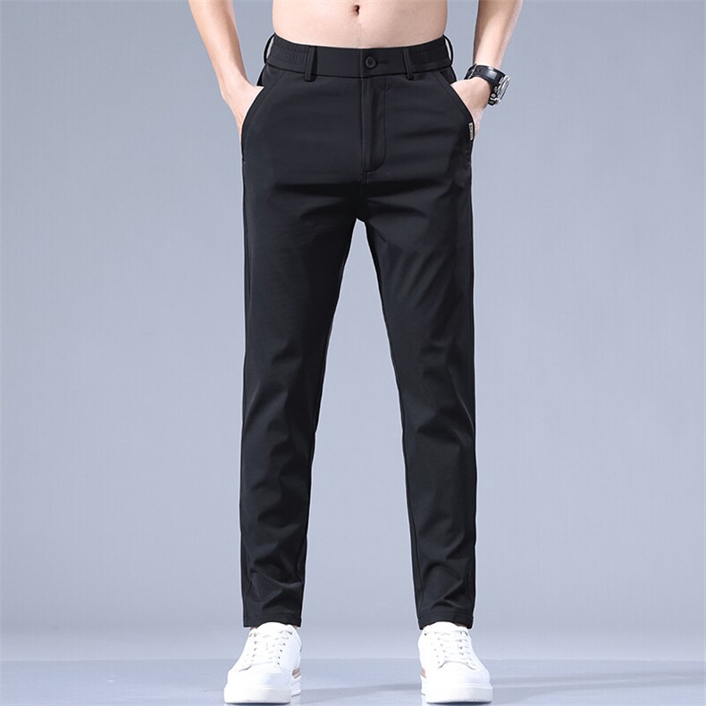 2025夏季薄款冰丝锦纶男士清凉休闲裤青年弹力西裤K821-P40现货,男装西裤,星座224-3