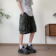 迷彩工装短裤男款hiphop五分裤高街潮牌休闲中裤D0636-P48，男装牛仔裤，星座308B-2