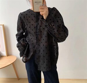 【素妮】新款波点开衫图片