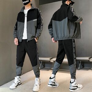 夹克外套男士韩版潮流春秋男装搭配一套帅气休闲套装DS869T