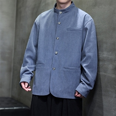 秋装新款2025灯芯绒风中式立领加厚男夹克外套JK2518-P110控158，男装夹克，电商A021
