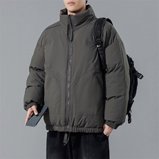 现货冬季美式休闲加厚雪山外套夹克立领纯色三防户外工装棉服，男装夹克，电商A486