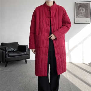 8XL-M风夹棉加厚棉麻复古禅意道袍棉衣中长款MY1704P128控158图片