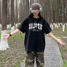 万针全刺绣工艺抖音得物高品质260克重磅纯棉双纱美式高街短袖T恤，男装T恤，电商A486
