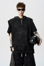 TZ782-特批55控88设计感高质感套装无袖大码T恤短袖短裤，男装休闲套装，电商A059