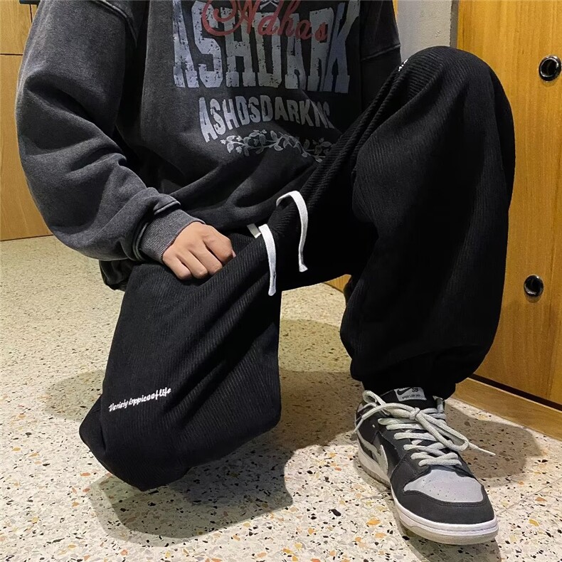 休闲重磅卫裤男款美式高街大码灯芯绒裤子加绒K9512P40,男装休闲裤,星座1116-2