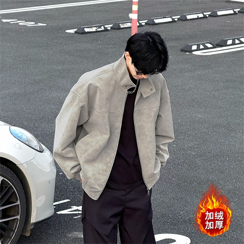 [网图]扎染皮衣夹棉服加绒保暖复古美式棉衣5D3074-TP65不,男装皮衣,电商A102