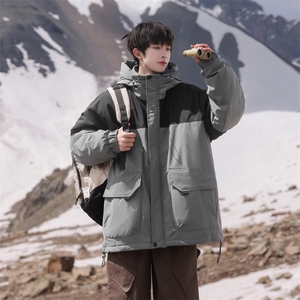 雪景男士冬季保暖防寒90白鸭绒拼接羽绒服外套A406Y7718P218