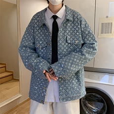 春季美式上衣潮流小香风夹克男宽松潮牌ins百搭牛仔外套W2827-P80，男装夹克，星座512-2