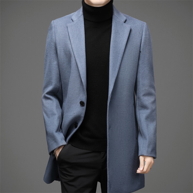 Y25903钱塘2020-2中青年秋冬季毛呢时尚休闲简约中长款外套P225,男装西服,钱塘207-2