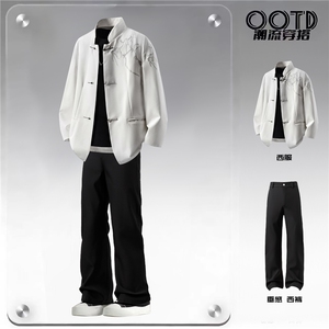 西服立体绣95%绦纶5%氨纶M-5XL大码XF78058P90控139 西裤78151P45图片