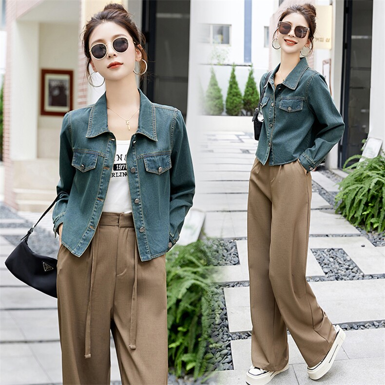 大量现货2024春装时尚气质简约舒适牛仔外套，女装牛仔外套，涵墨