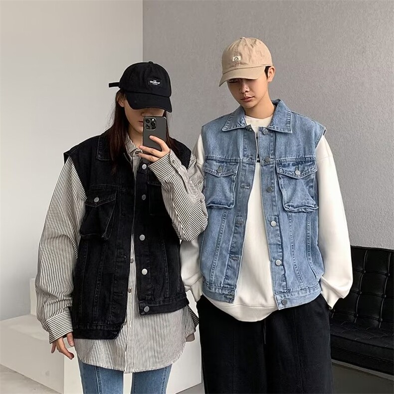 牛仔马甲男韩版潮流高街帅气23春夏季新款ins宽松外套MJ8007-P50,男装背心/马甲,星座1109-3