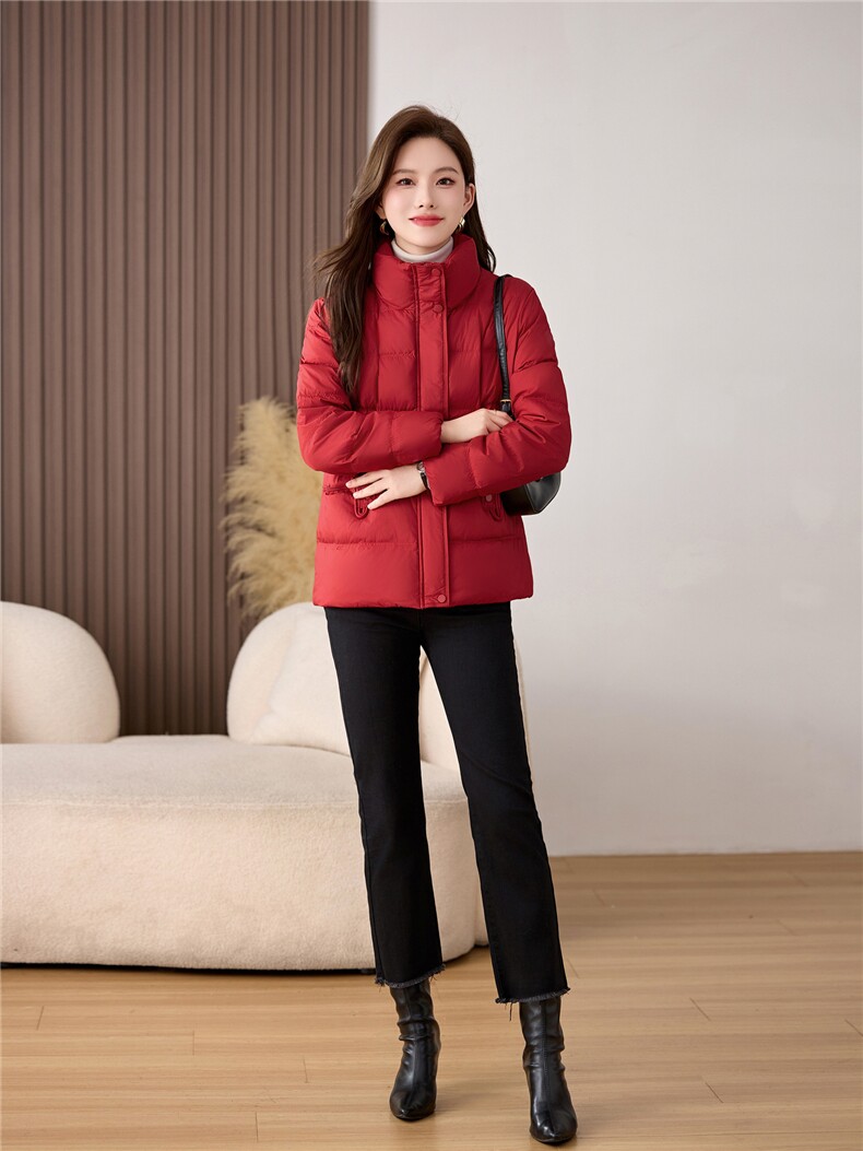 冬季新款2025年时尚气质优雅大方90%白鸭绒立领羽绒服妈妈装,女装羽绒服,魅影