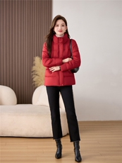 冬季新款2025年时尚气质优雅大方90%白鸭绒立领羽绒服妈妈装，女装羽绒服，魅影