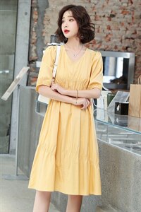 泡泡袖连衣裙女夏2024年新款法式长裙宽松显瘦裙子宽松,女装连衣裙,梦懿尔