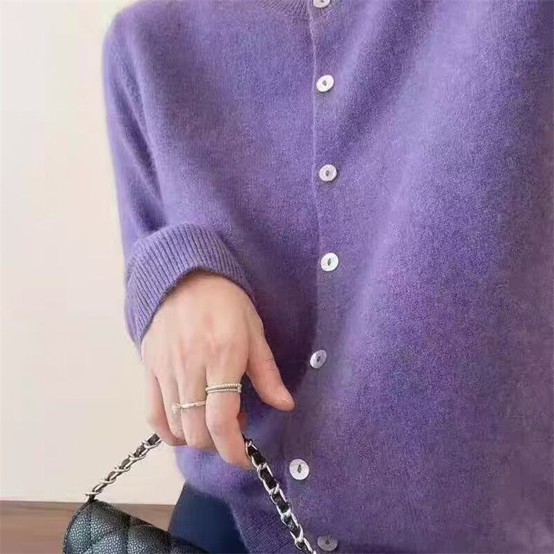 春季针织开衫女早春上衣欧货高端软糯毛衣外套百搭图片