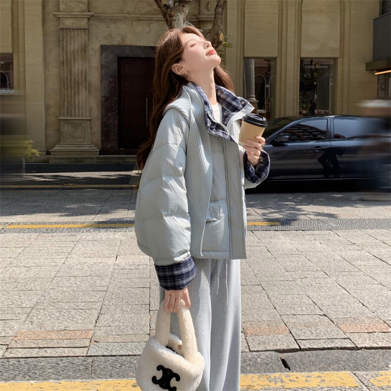 现货新款独特超好看短款羽绒服女款冬季立领面包服小个子羽绒外套,女装羽绒服,网红馆