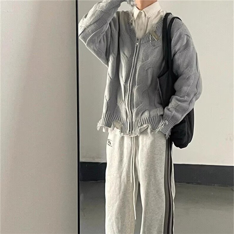 2025新款秋冬新款美式复古宽松针织毛衣高级立体提花新款MY7352,男装针织衫/毛衣,星座516A