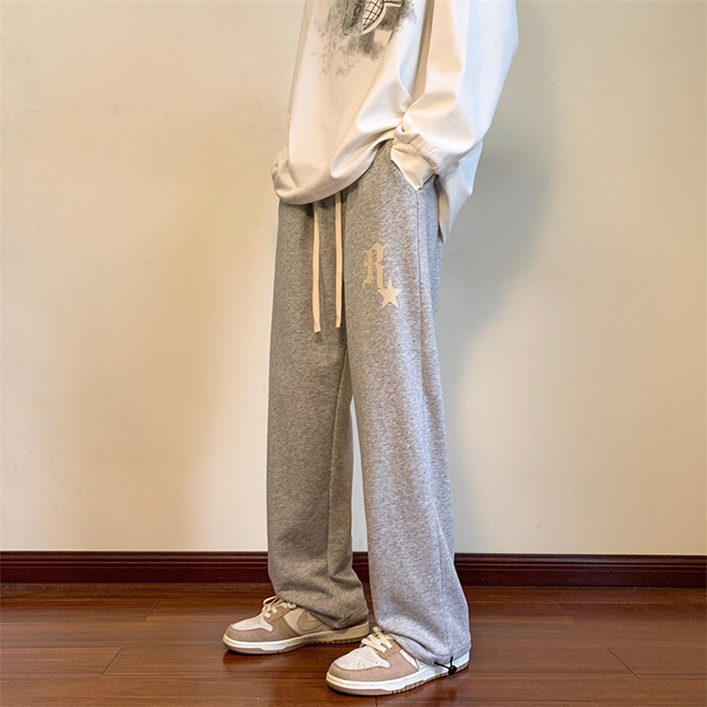 wassuphappy高街裤子男款春秋季潮流大码宽松阔腿裤休闲运动卫裤,男装休闲裤,电商A014