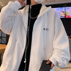 WY6113J/加绒P75连帽卫衣男宽松外套男上衣羊羔毛加厚加绒卫衣，男装卫衣，电商A141
